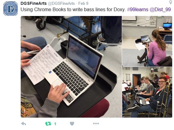 Using Chrome Books to write bass lines for Doxy